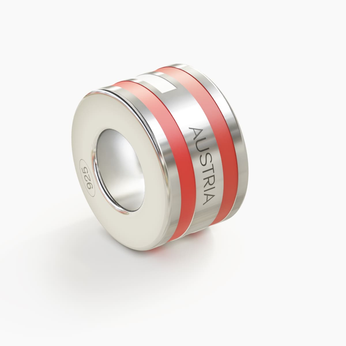 Travel Charm Aus 925 Sterling Silber – Mit Ländernamen & Flaggenfarben, 1 Cm, Für Armbänder & Ketten